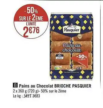 Pains au chocolat brioche pasquier