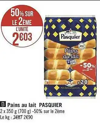 Géant Casino Pains au lait pasquier offre