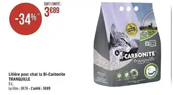 Géant Casino Litière pour chat la bi-carbonite tranquille offre