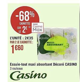 Géant Casino Essuie-tout maxi absorbant décoré casino offre