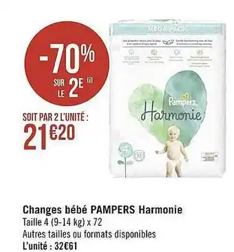 Géant Casino Changes bébé pampers harmonie offre