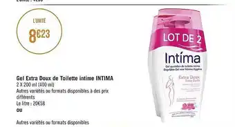Géant Casino Gel extra doux de toilette intinme intima offre