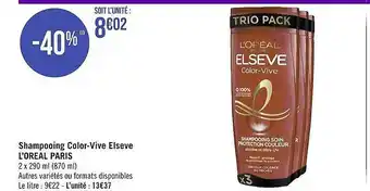 Géant Casino Shampooing color-vive elseve l'oréal paris offre