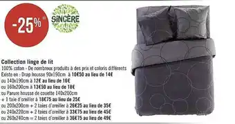 Géant Casino Collection linge de lit sincère offre