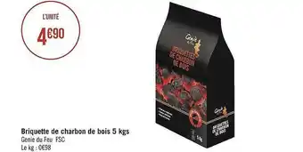 Géant Casino Briquette de charbon de bois 5 kgs offre