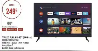 Géant Casino Tv led full hd 43 offre