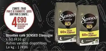 Géant Casino Dosettes café senseo classique offre