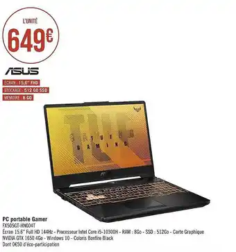 Géant Casino Pc portable gamer asus offre