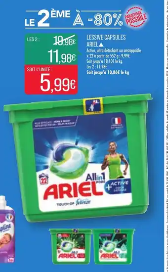 Match Lessive Capsules Ariel offre