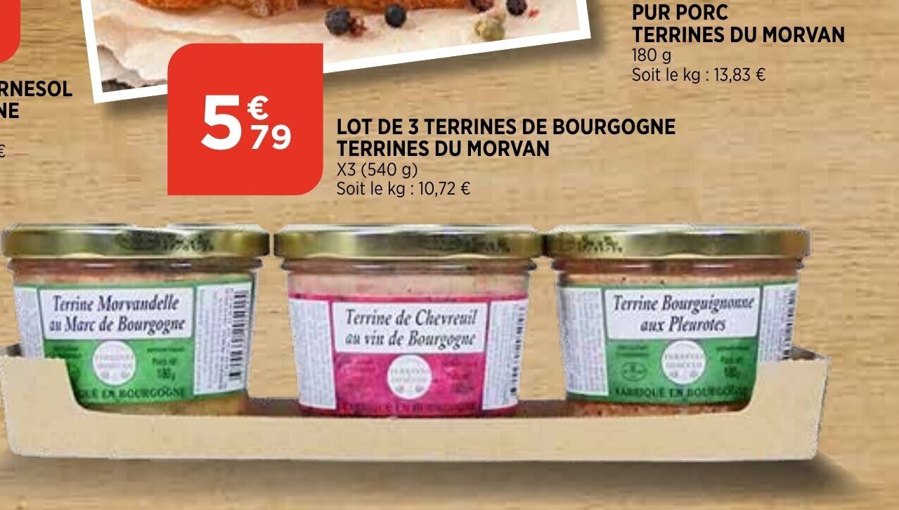 Promo Lot De 3 Terrines De Bourgogne Terrines Du Morvan chez Bi1