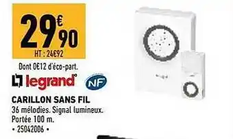 Brico Cash Carillon sans fil legrand offre