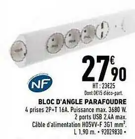 Brico Cash Bloc d'angle parafoudre offre