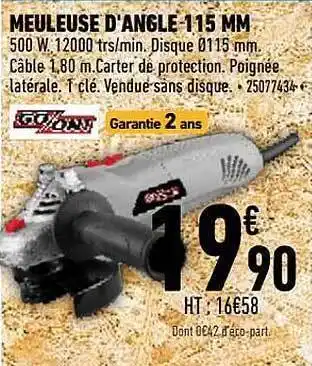 Brico Cash Meuleuse d'angle 115 mm go-on offre