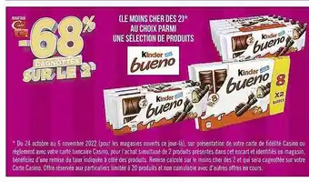 Casino Supermarchés Produits kinder bueno offre