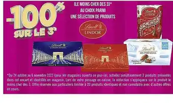 Casino Supermarchés Produits lindt lindor offre