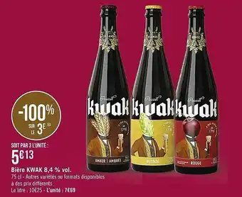 Casino Supermarchés Bière kwak 8,4% vol. offre