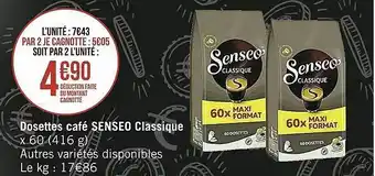 Casino Supermarchés Dosettes café senseo classique offre