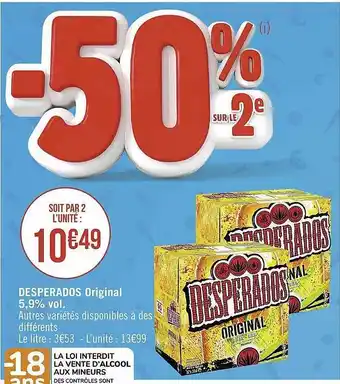 Casino Supermarchés Desperados original 5,9% vol. offre