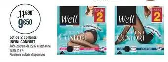 Géant Casino Lot de 2 collants infini confort well offre