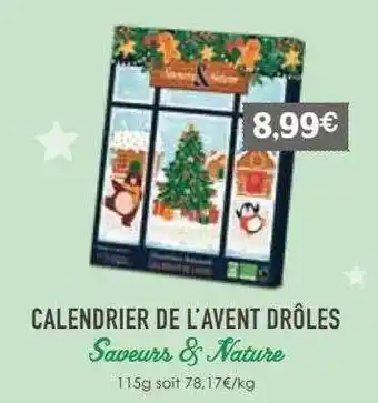 Naturalia Calendrier de l'avent drôles saveurs & nature offre