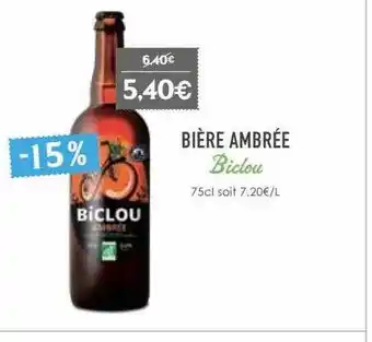 Naturalia Bière ambrée biclou offre