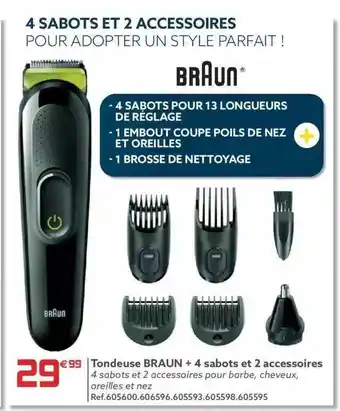 Gifi Tondeuse braun + 4 sabots et 2 accessoires offre