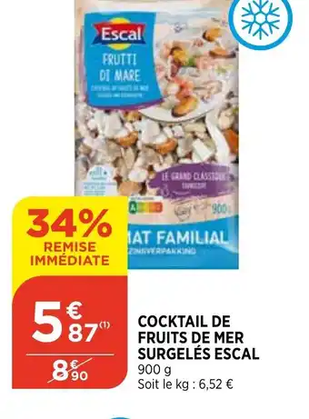 Bi1 Cocktail de Fruits de Mer Surgelés Escal offre
