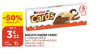 Bi1 Biscuits Kinder Cards offre