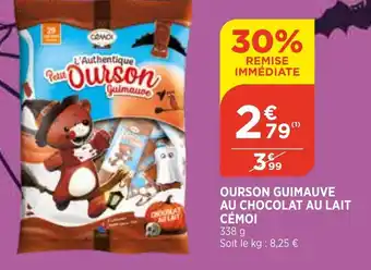 Bi1 Ourson Guimauve au Chocolat au Lait Cémoi offre