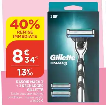 Bi1 Rasoir Mach 3 + 3 Recharges Gillette offre