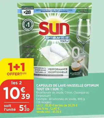 Capsules de Lave-Vaisselle Optimum Tout en 1 Sun