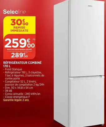 Réfrigérateur Combiné 170L