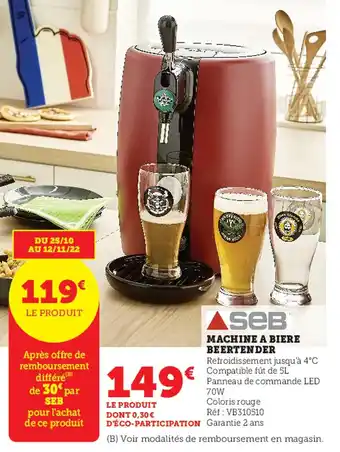 Super U Machine a Biere Beertender offre