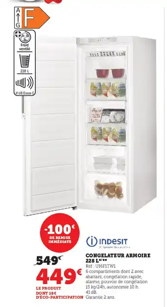 Super U Congelateur Armoire 228 L offre