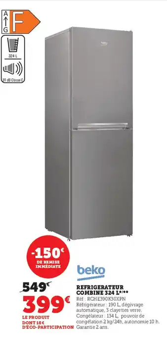 Super U Refrigerateur Combine 324L offre