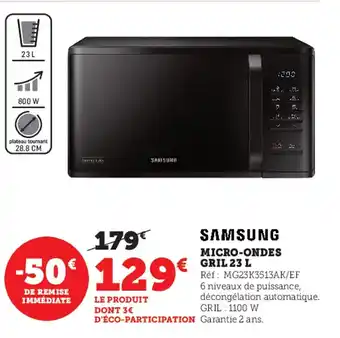 Super U Micro-Ondes Gril 23 L offre