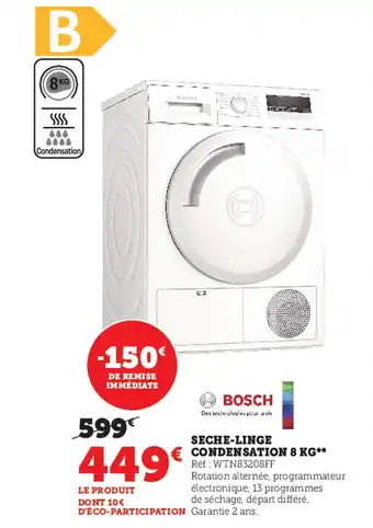 Super U Seche-Linge Condensation 8 KG offre