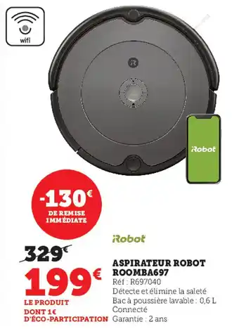 Super U Aspirateur Robot Roomba697 offre