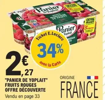 E.Leclerc "Panier De Yoplait Fruits Rouges Offre Découverte offre