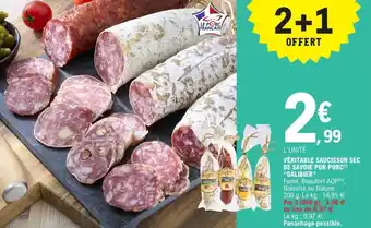 E.Leclerc Veritable Saucisson Sec de Savoie Pur Porc Galibier offre