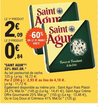 E.Leclerc Saint Agur 33% Mat Gr offre
