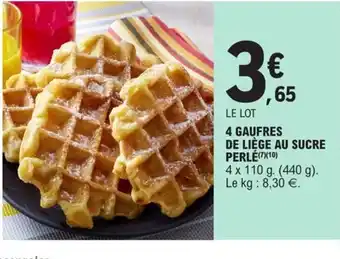 E.Leclerc 4 Gaufres de Liege Au Sucre Perlé offre