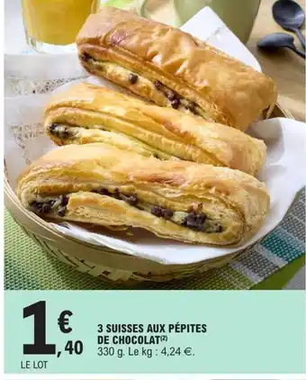 E.Leclerc 3 Suisses Aux Pépites de Chocolat offre
