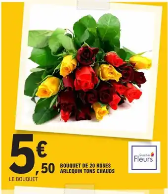 E.Leclerc Bouquet de 20 Roses Arlequin Tons Chaud offre