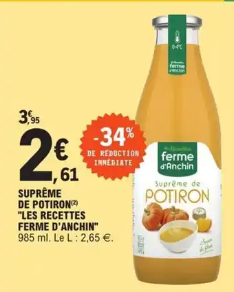 Supreme de potiron Les recettes Ferme d'Anchin