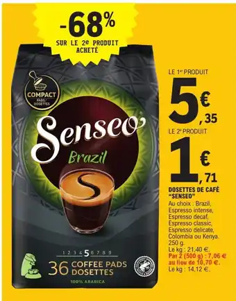 E.Leclerc Dosettes de cafe Senseo offre