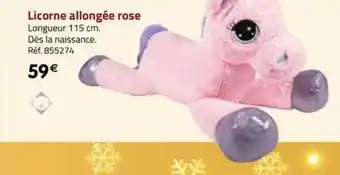 La Grande Récré Licorne allongée rose offre