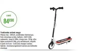 Géant Casino Trottinette enfant rouge offre