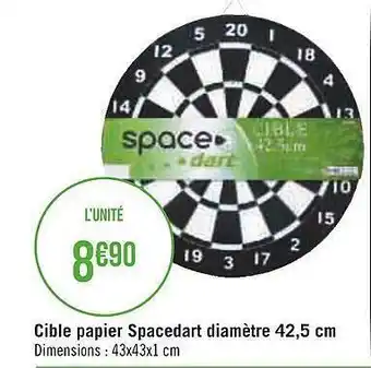 Géant Casino Cible papier spacedart diamètre 42,5 cm offre