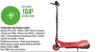 Géant Casino Trottinette électrique enfant offre